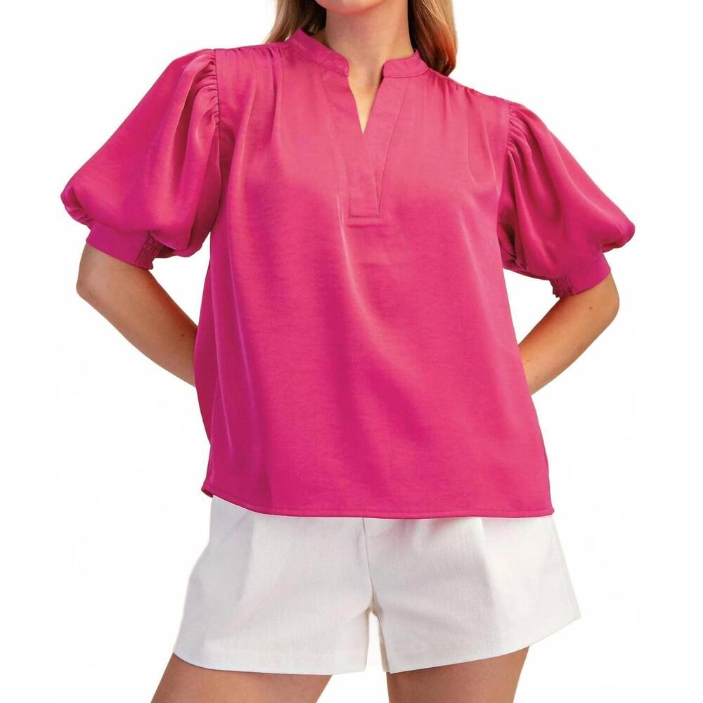 NEW GLAM the fiona top in fuchsia